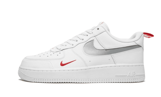 white air force ones red swoosh