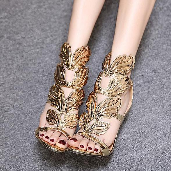 Wing Stiletto Fashion Women Peep Toe High Heels Shoes