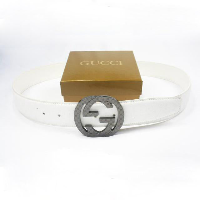 G U C C I Woman Fashion Smooth Buckle Belt Leather Belt