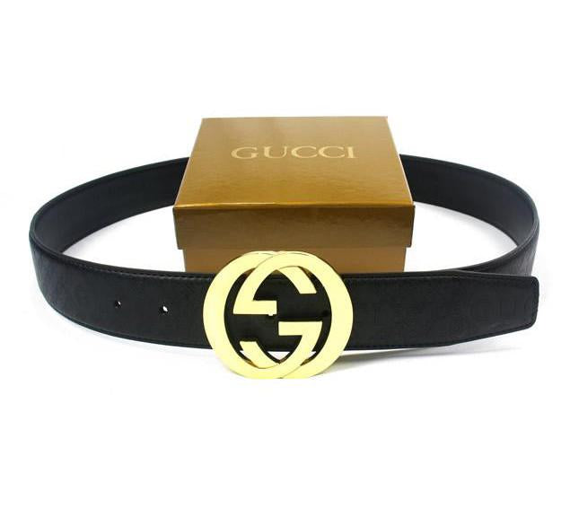 G U C C I Woman Fashion Smooth Buckle Belt Leather Belt