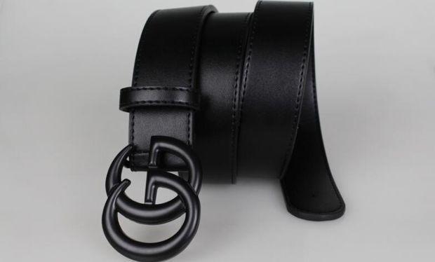 GU Men Woman Fashion Smooth Buckle Leather Belt