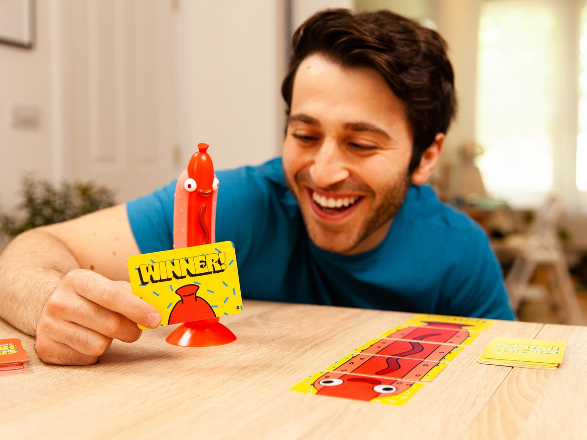 Chicken vs Hotdog kids action party game. Saw the red one stuck to