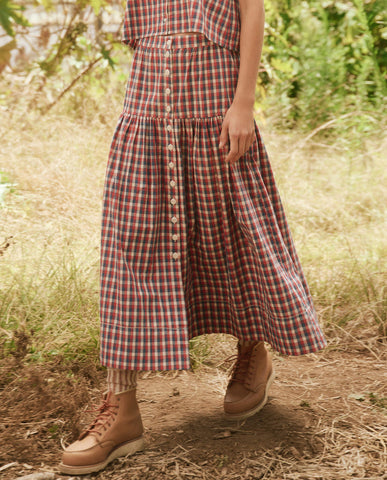 The Boating Skirt in Picnic Plaid by The Great