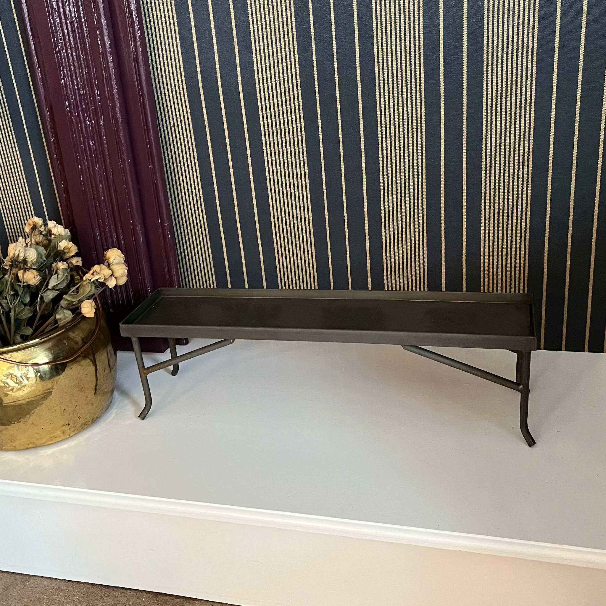 small fireplace planter shelf