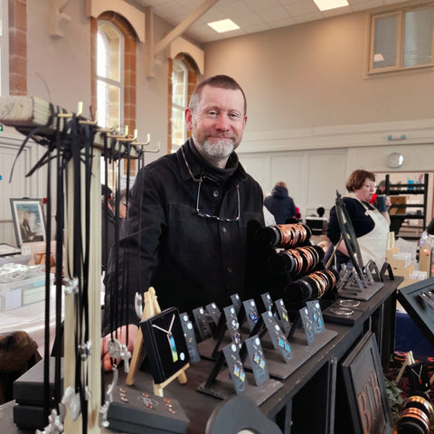 Heres David at our stall in Alnmouth on March 25th