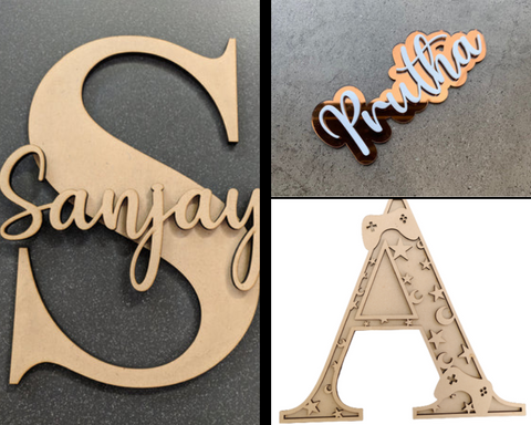 MDF Name Cutout Bases