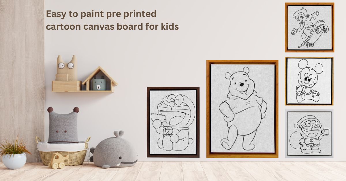 pre printed cartoon canvas board for kids