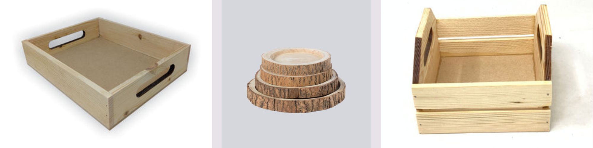 wooden hamper trays