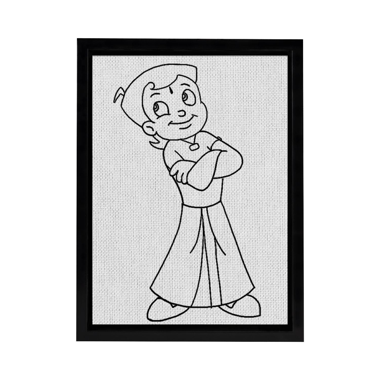 Chhota Bheem DIY Framed Canvas Base for Painting