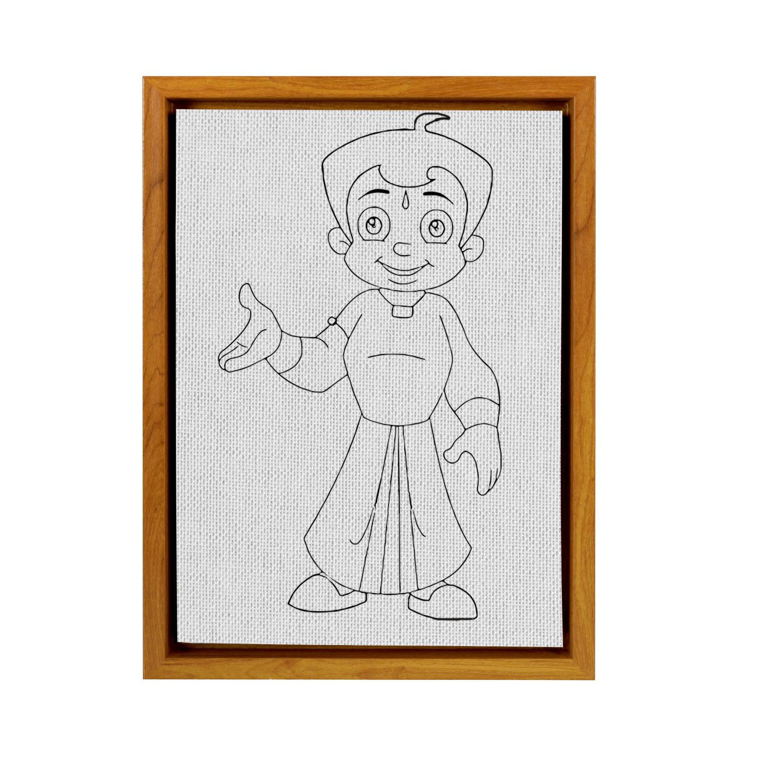 Chhota Bheem DIY Framed Canvas Base for Painting