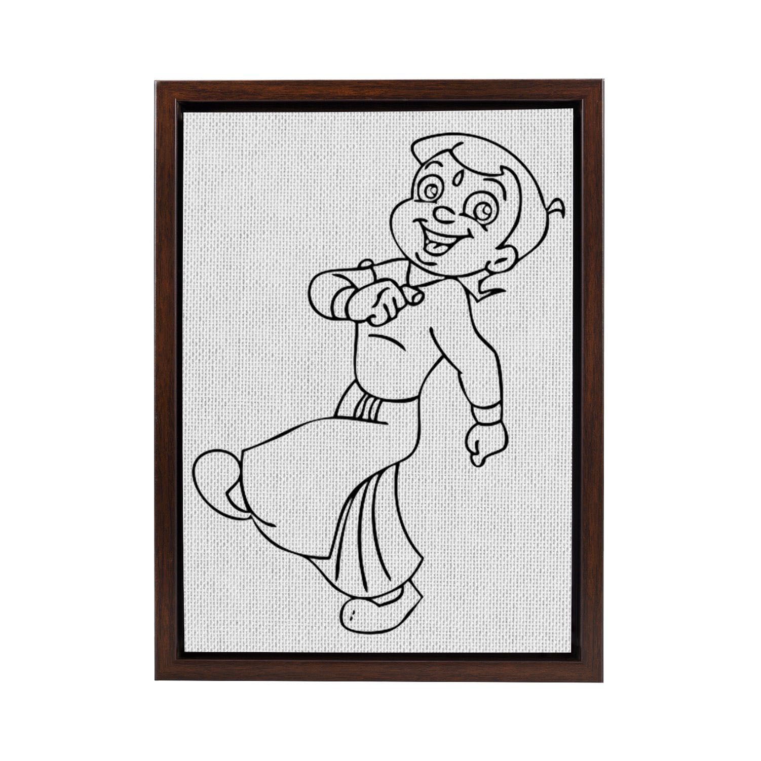 Chhota Bheem DIY Framed Canvas Base for Painting