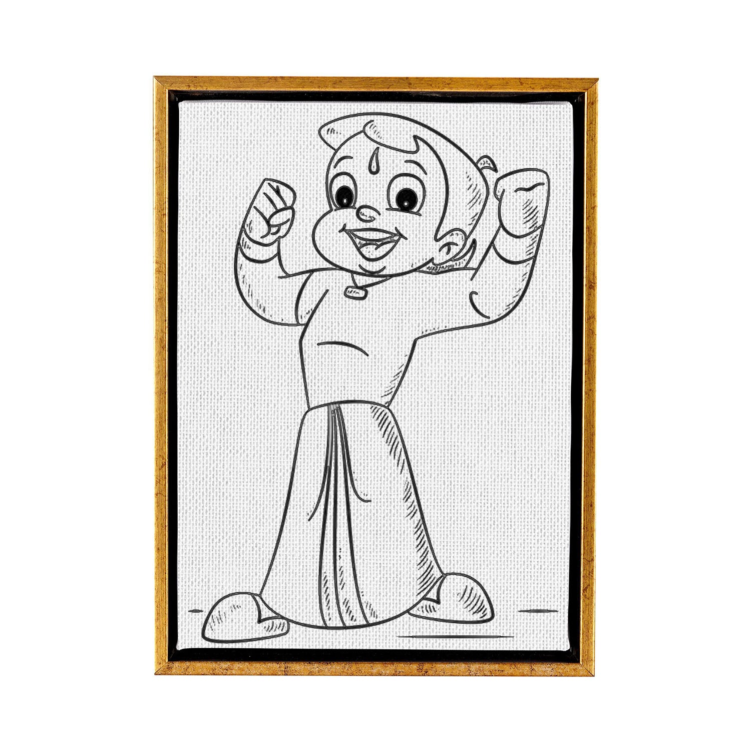 Chhota Bheem DIY Framed Canvas Base for Painting