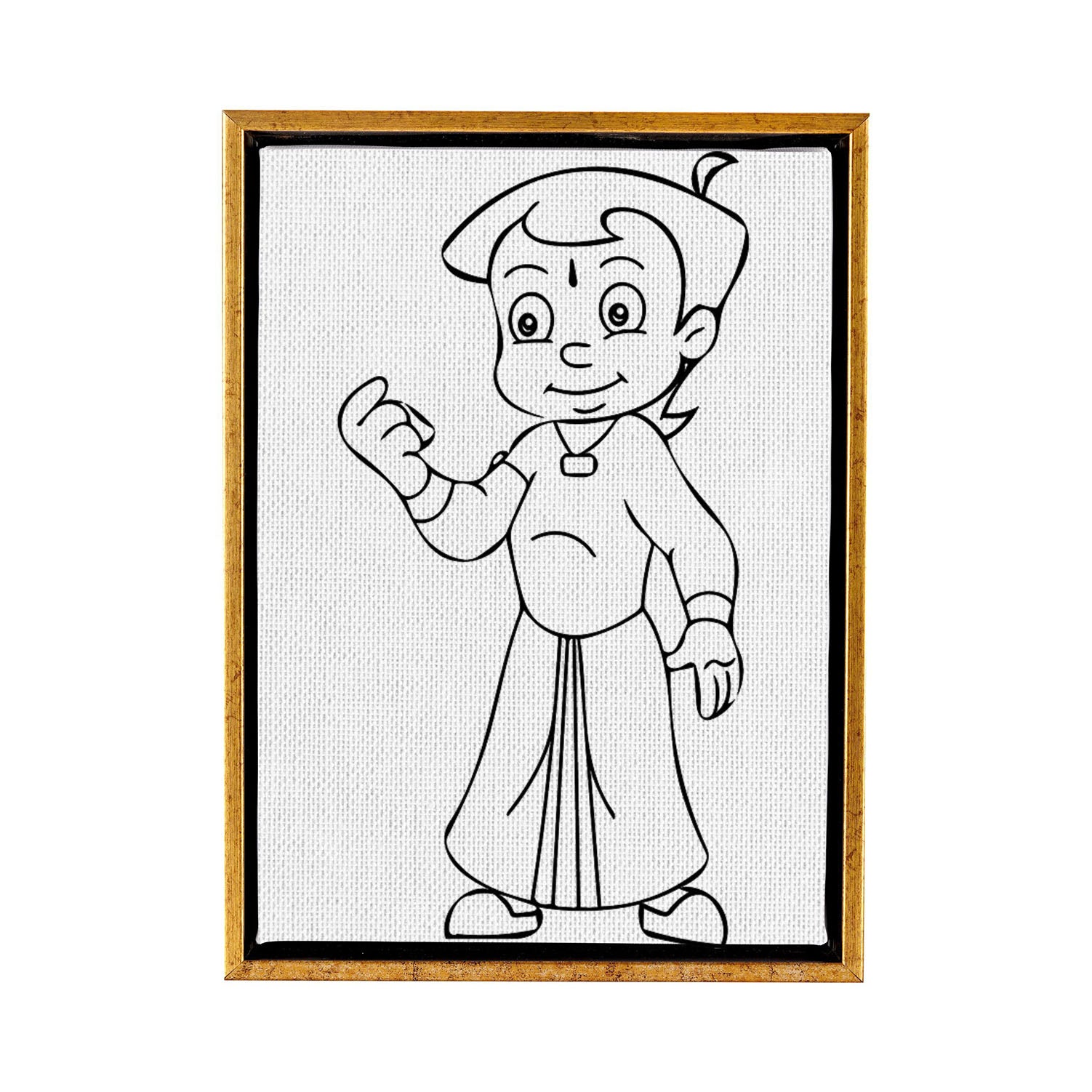 Chhota Bheem DIY Framed Canvas Base for Painting