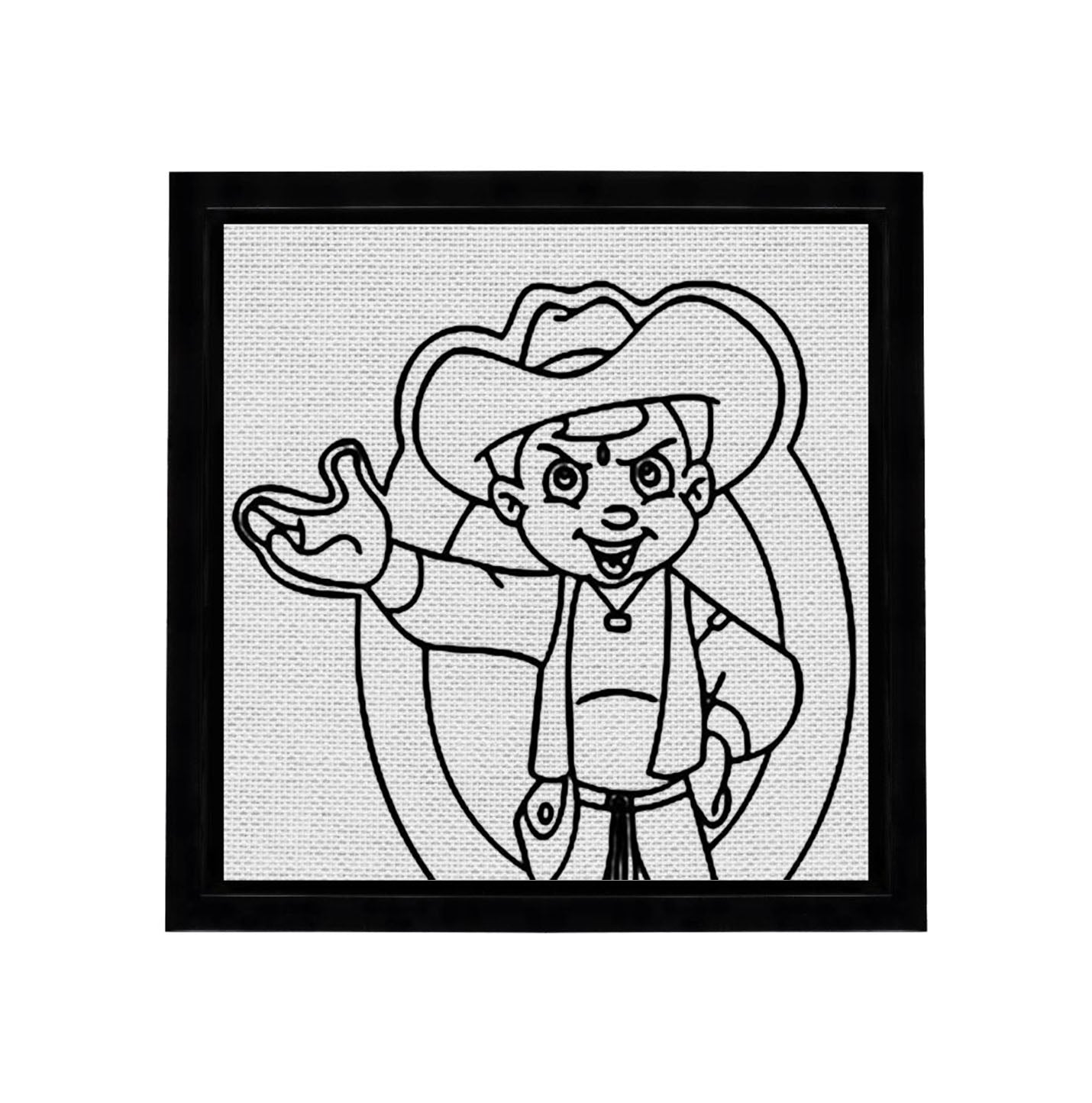 Cowboy Bheem DIY Framed Canvas Base for Painting