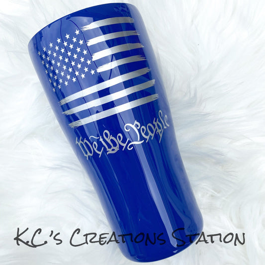 Zawqiye American Flag Tumbler Gifts, Blue Line Flag