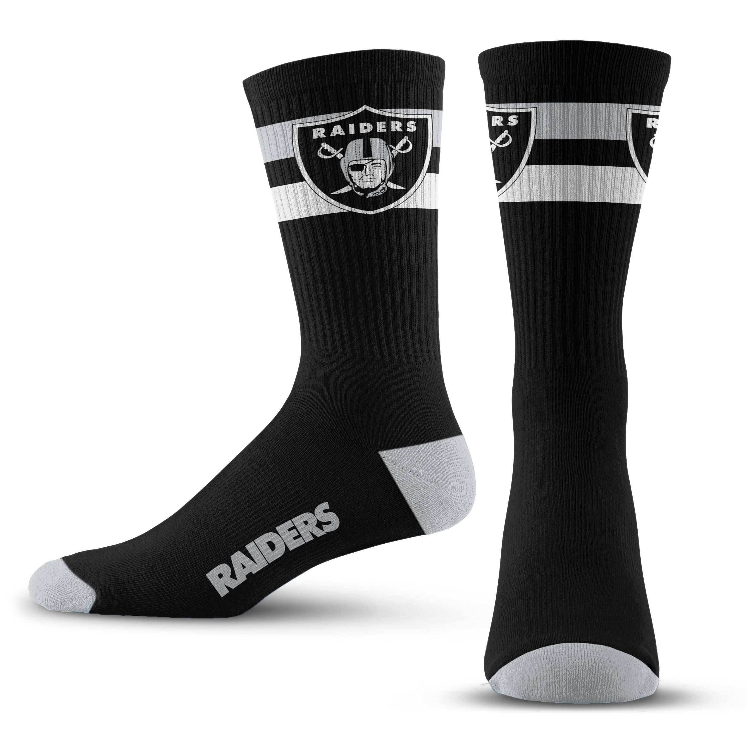 For Bare Feet Las Vegas Raiders 4 Stripe Crew Socks