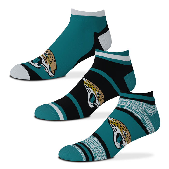 Officially Licensed NFL Jacksonville Jaguars Flash 3 Pack Socks, Size Large | for Bare Feet