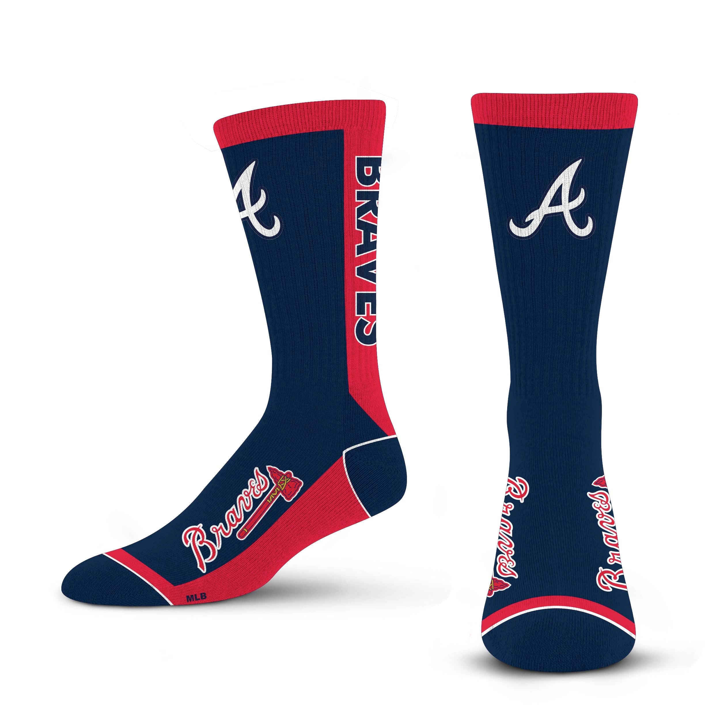 Officially Licensed MLB Atlanta Braves MVP Socks, Size Large | for Bare Feet
