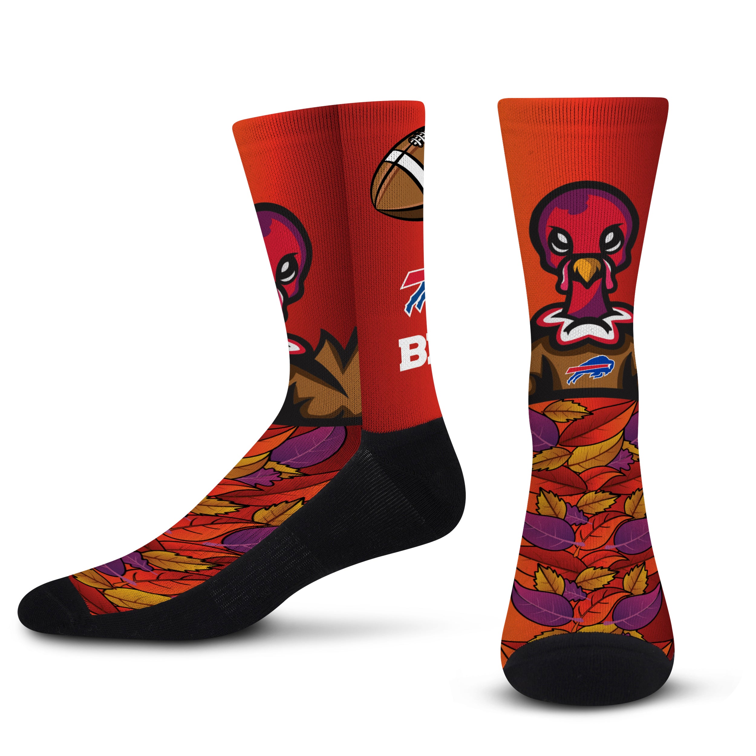 Officially Licensed NFL Buffalo Bills Turkey Showdown Socks, Size Small/Medium | for Bare Feet