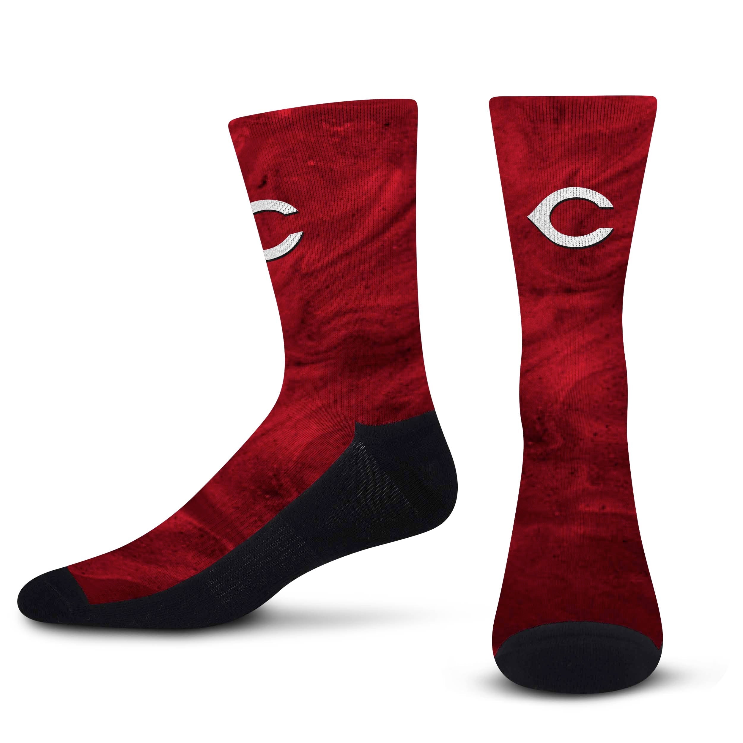 Officially Licensed MLB Cincinnati Reds Smoky Haze Socks, Size Large/XL | for Bare Feet