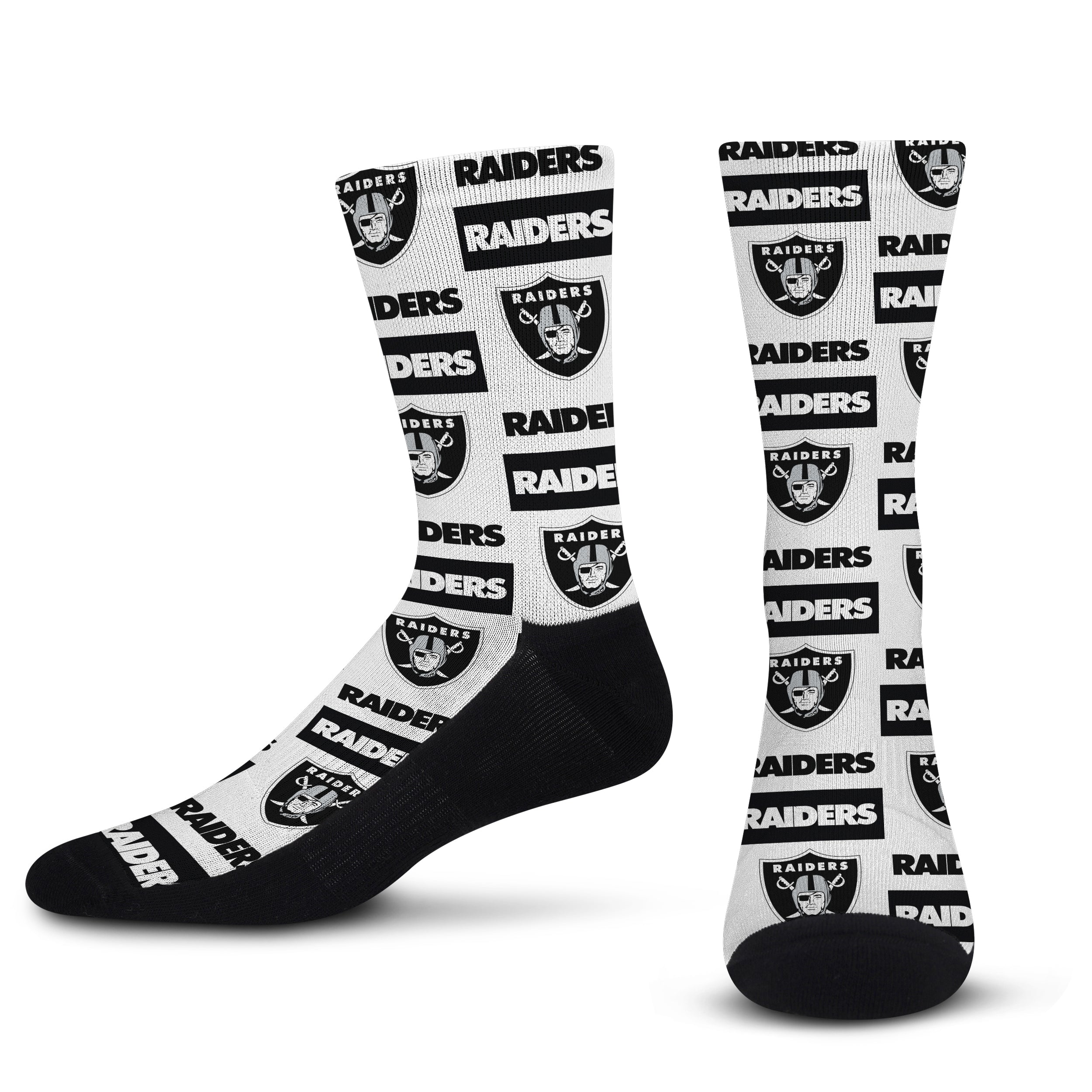 Officially Licensed NFL Las Vegas Raiders Poster Print Socks, Youth Size | for Bare Feet