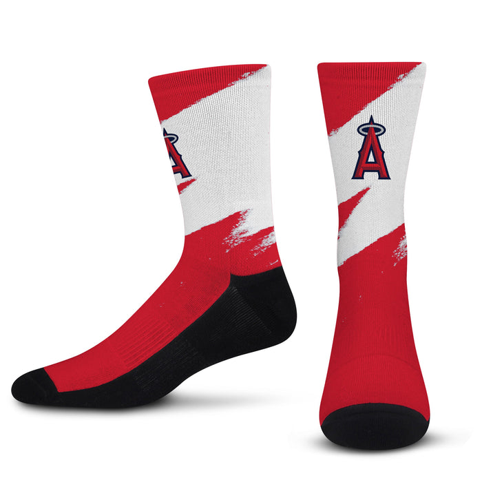 Officially Licensed MLB Los Angeles Angels Pinstripe Socks, Size Small/Medium | for Bare Feet
