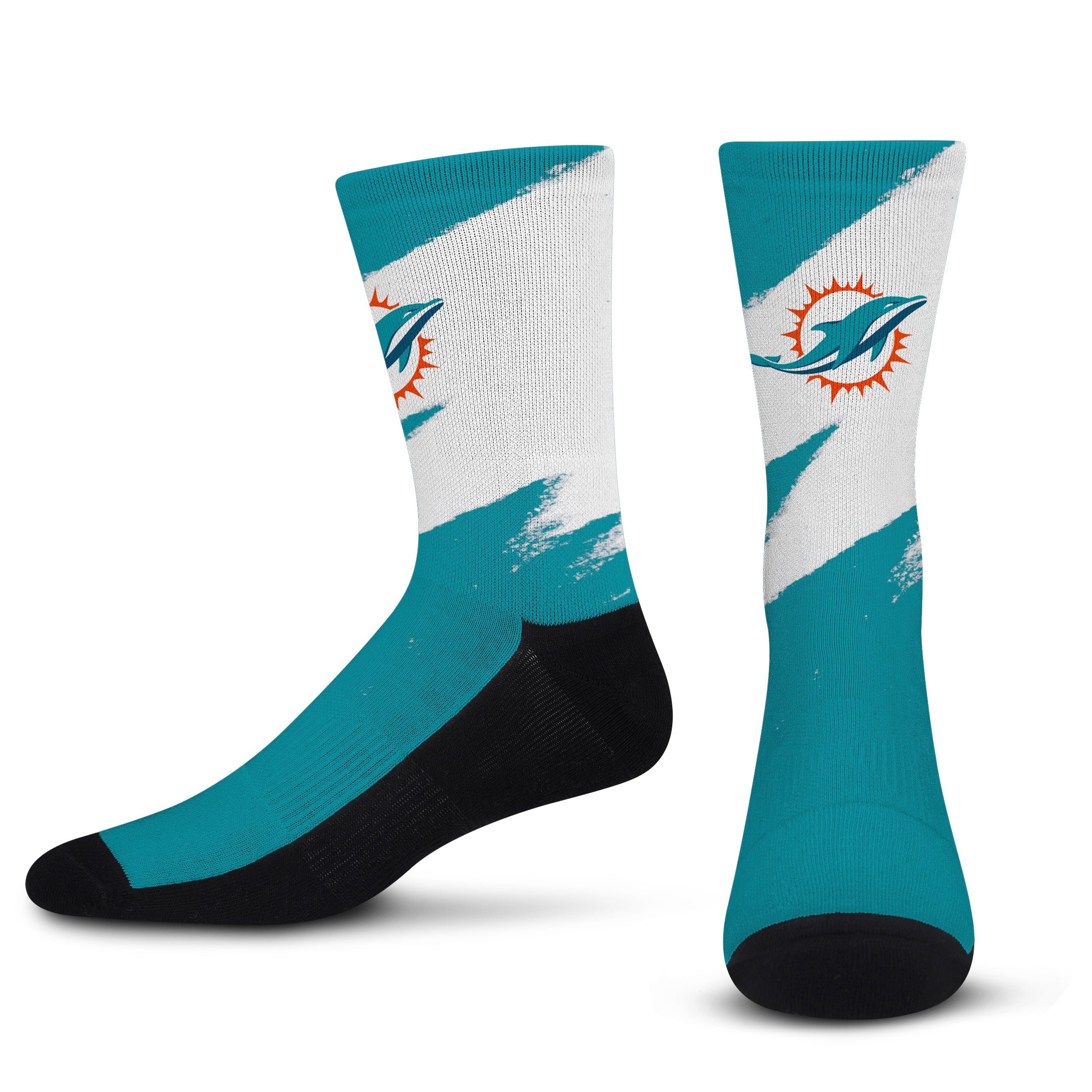 Officially Licensed NFL Miami Dolphins Tear It Up Socks, Youth Size | for Bare Feet