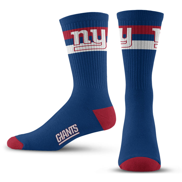 New York Giants Football Red & Blue RMC Pro Stripe Soft Fuzzy Socks