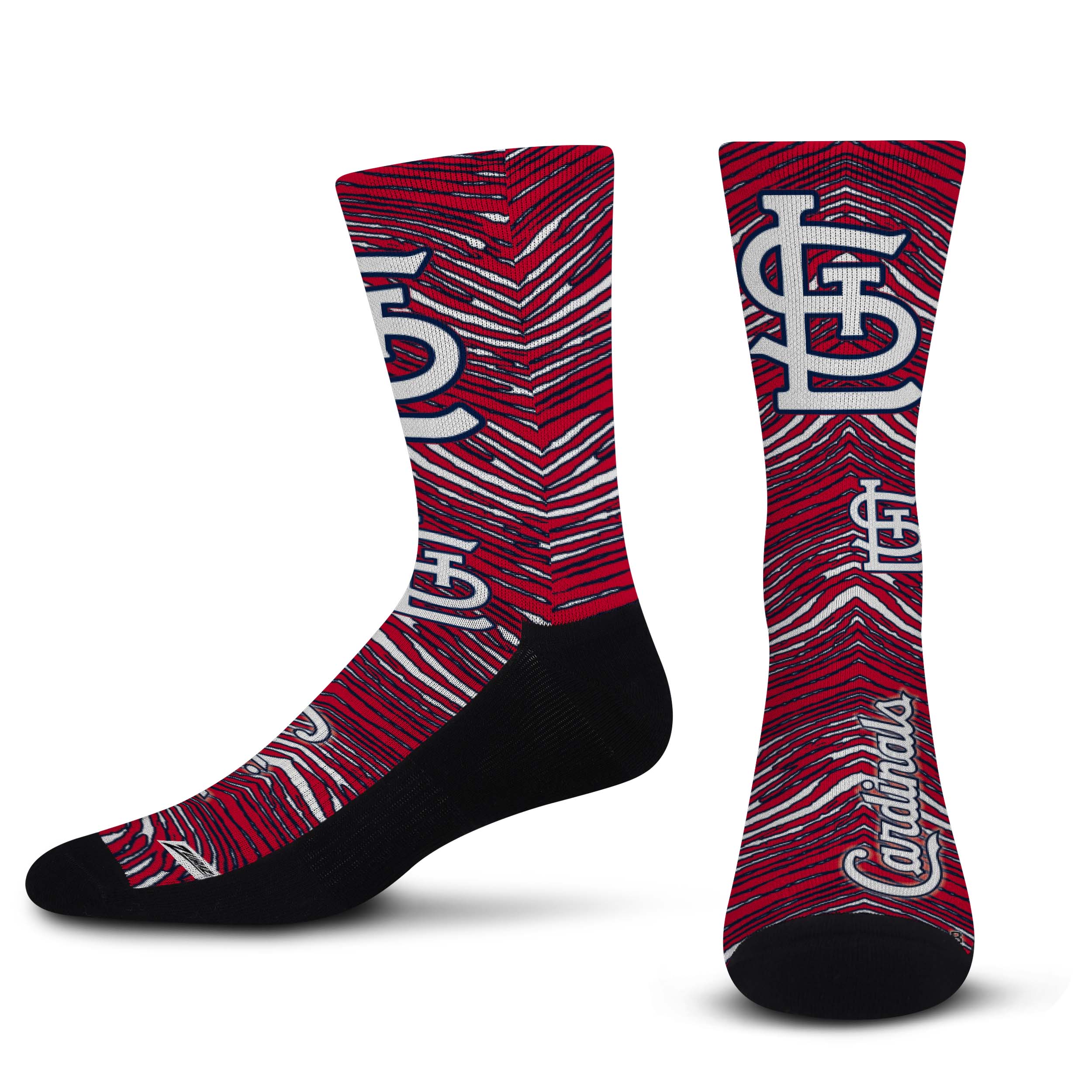 For Bare Feet Youth St. Louis Cardinals 5 Stripe Logo Crew Socks