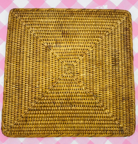 Rattan Square Placemat – Wildflowers