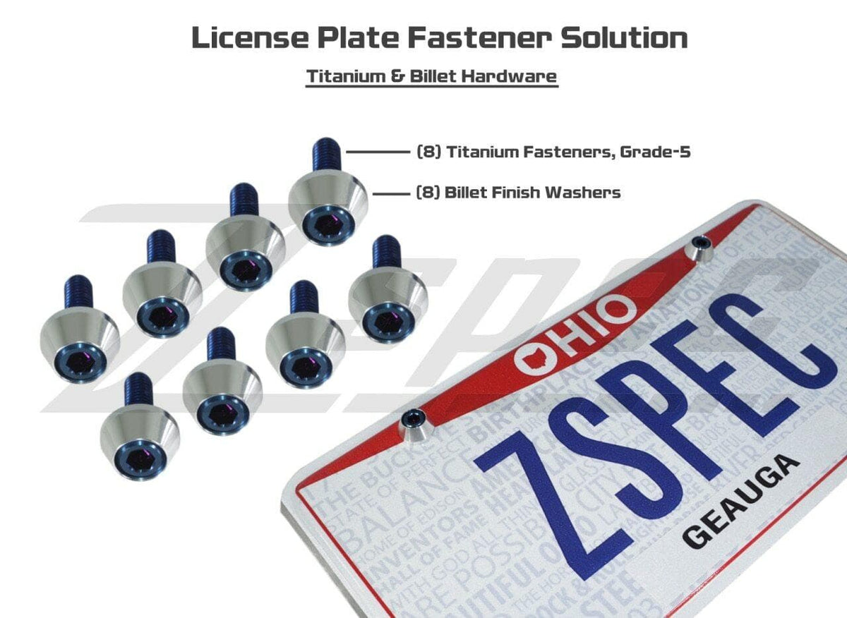 Zspec License Plate Fasteners Dress Up Bolts Titanium Stainless 