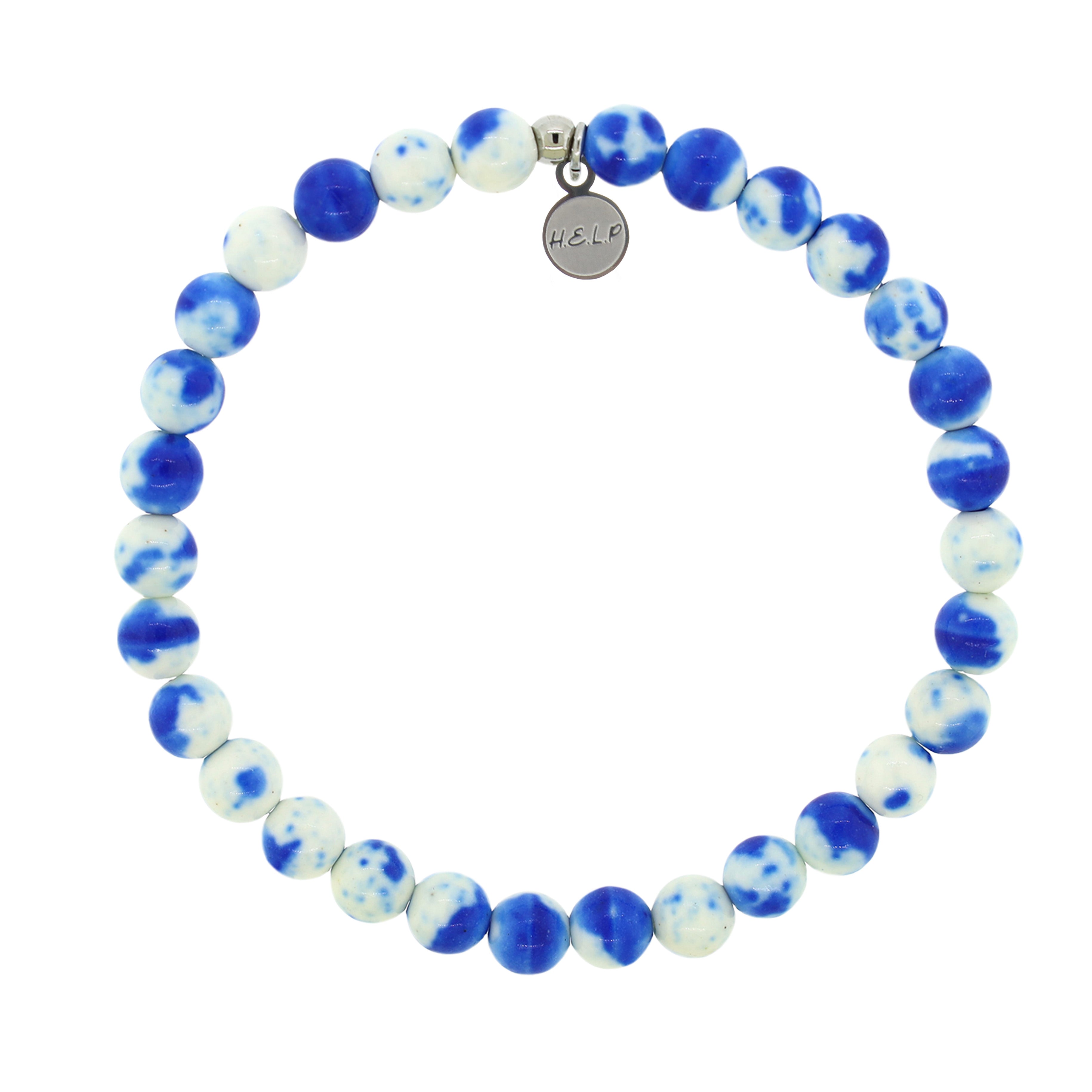 HELP Collection: Good Energy Stacker with Blue and White Jade