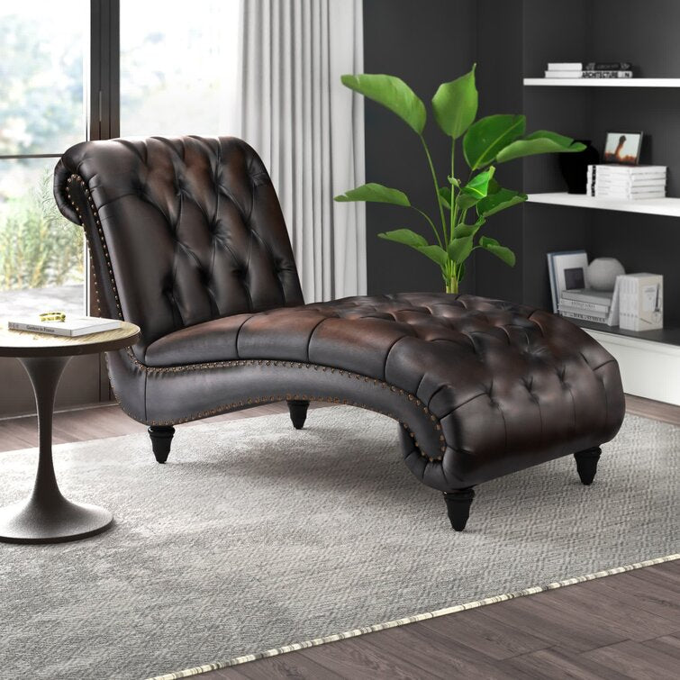 Clanton Tufted Bonded Chaise Lounge 7936