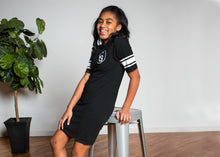 Load image into Gallery viewer, Short sleeve Black  T-Shirt Dress for Youth Tween and Teen girls
