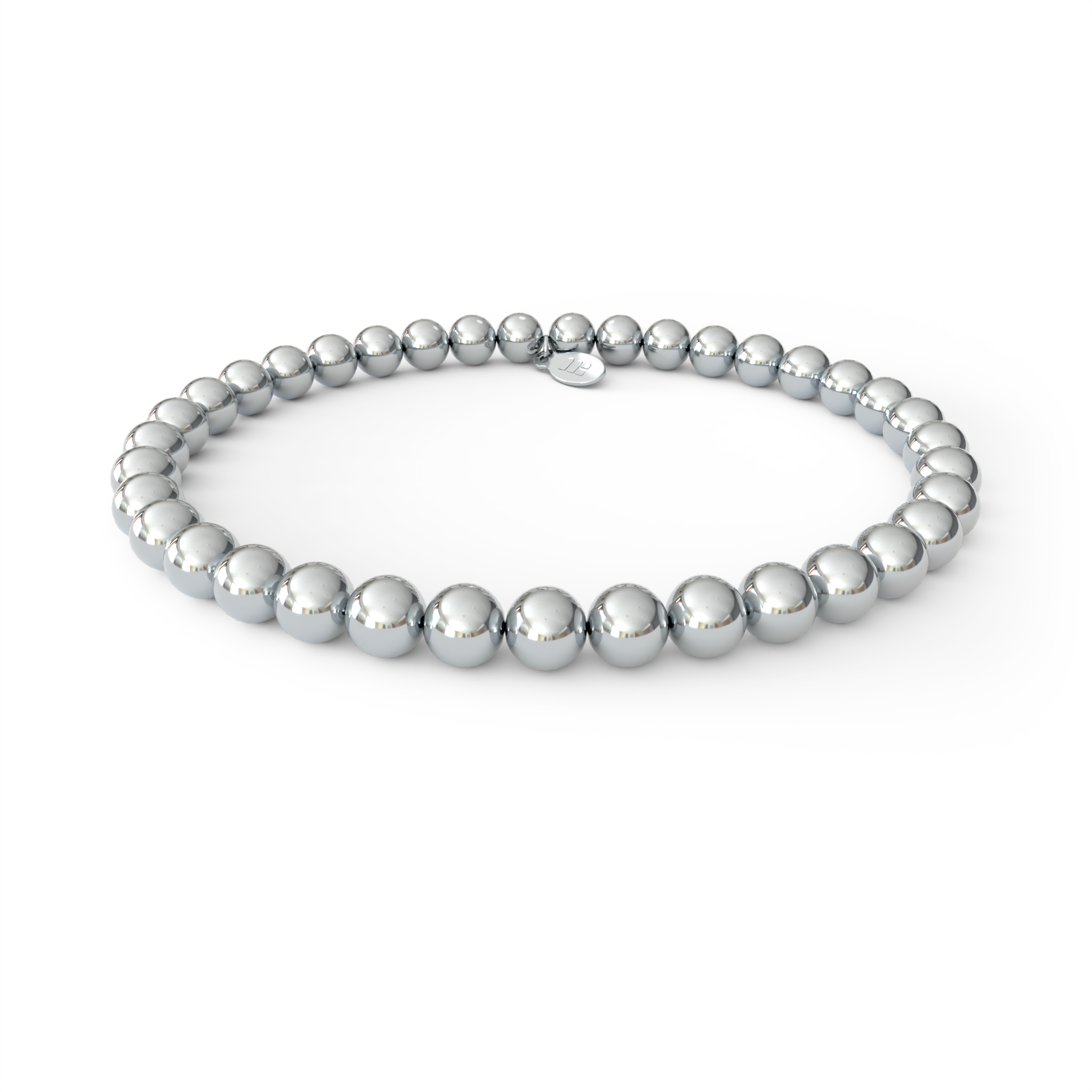 Cooper - 4mm - Faceted Matte Hematite Beaded Stretchy Bracelet with Sterling Silver Beads