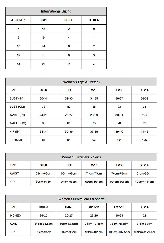 Lei Jeans Size Chart