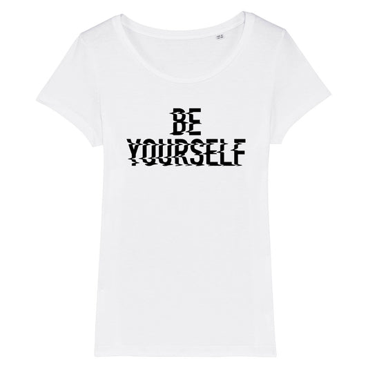 Be Yourself Warped Neon Green Text Men's Organic T-Shirt