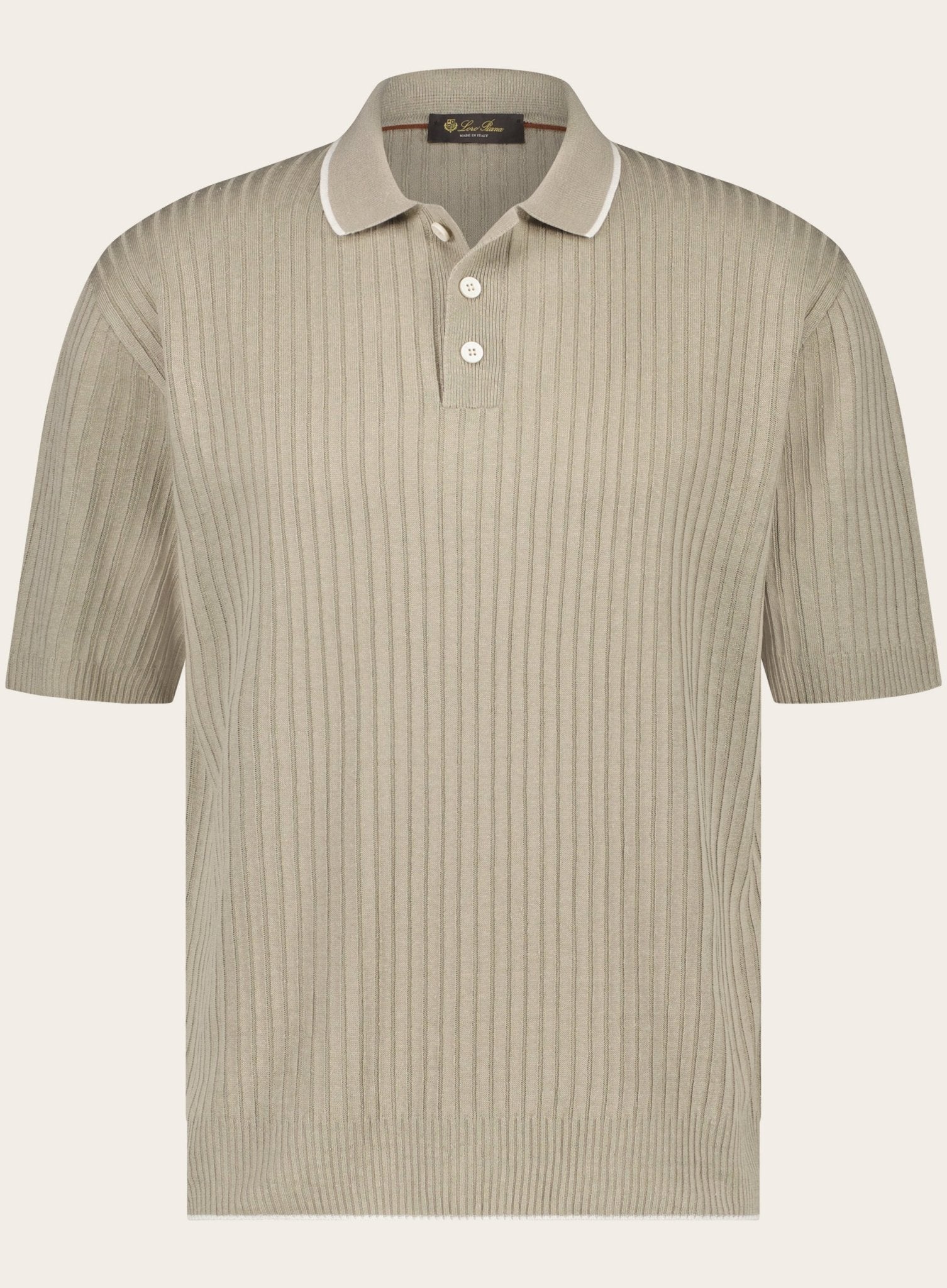 Linnen flat rib polo Loro Piana