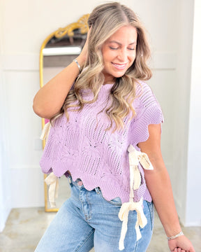 Bow Tie Sweater Lavender