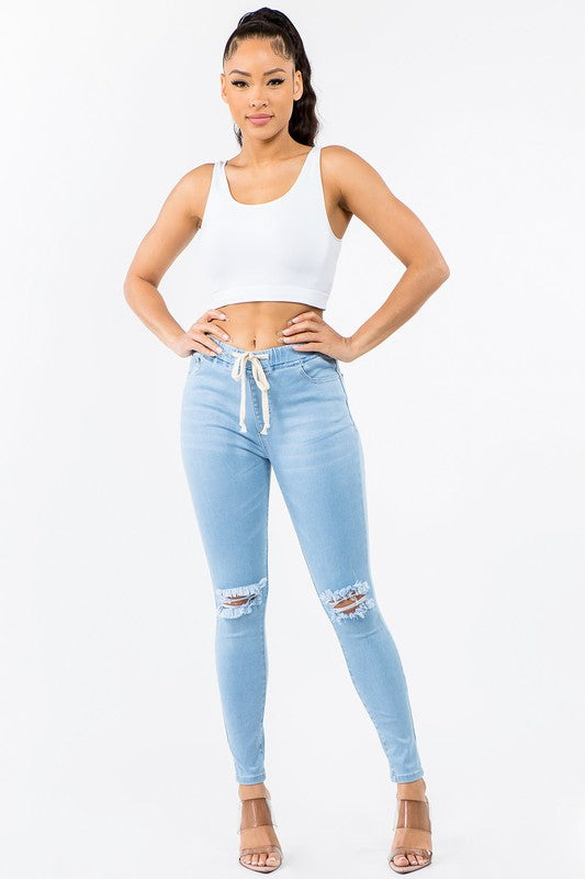 High Rise Destroyed Skinny Jeans – Lilah Rose and Co