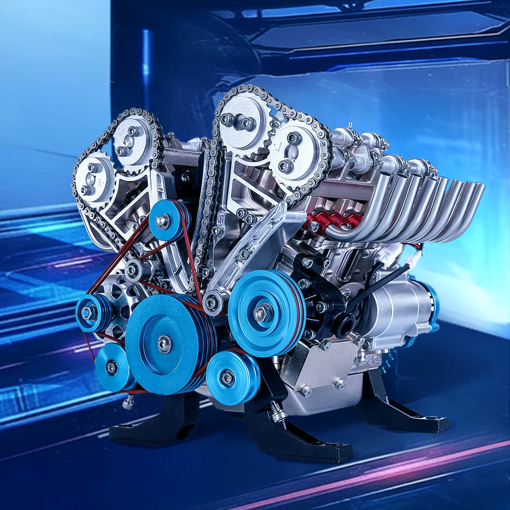TECHING V8 Engine Model Kit - Build Your Own V8 Engine That Works - 500+Pcs
