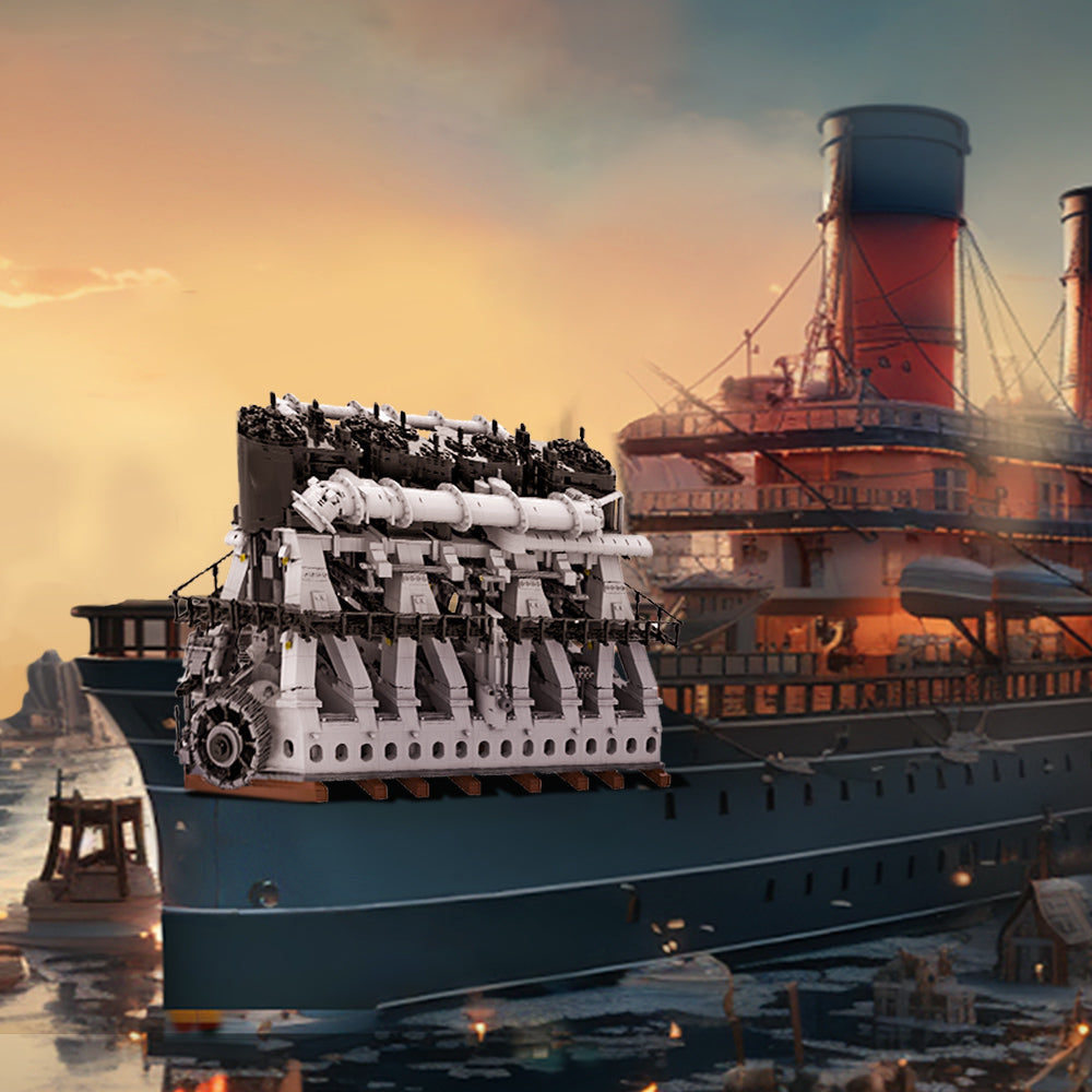  MOC Titanic Steam Brick Engine Model Set