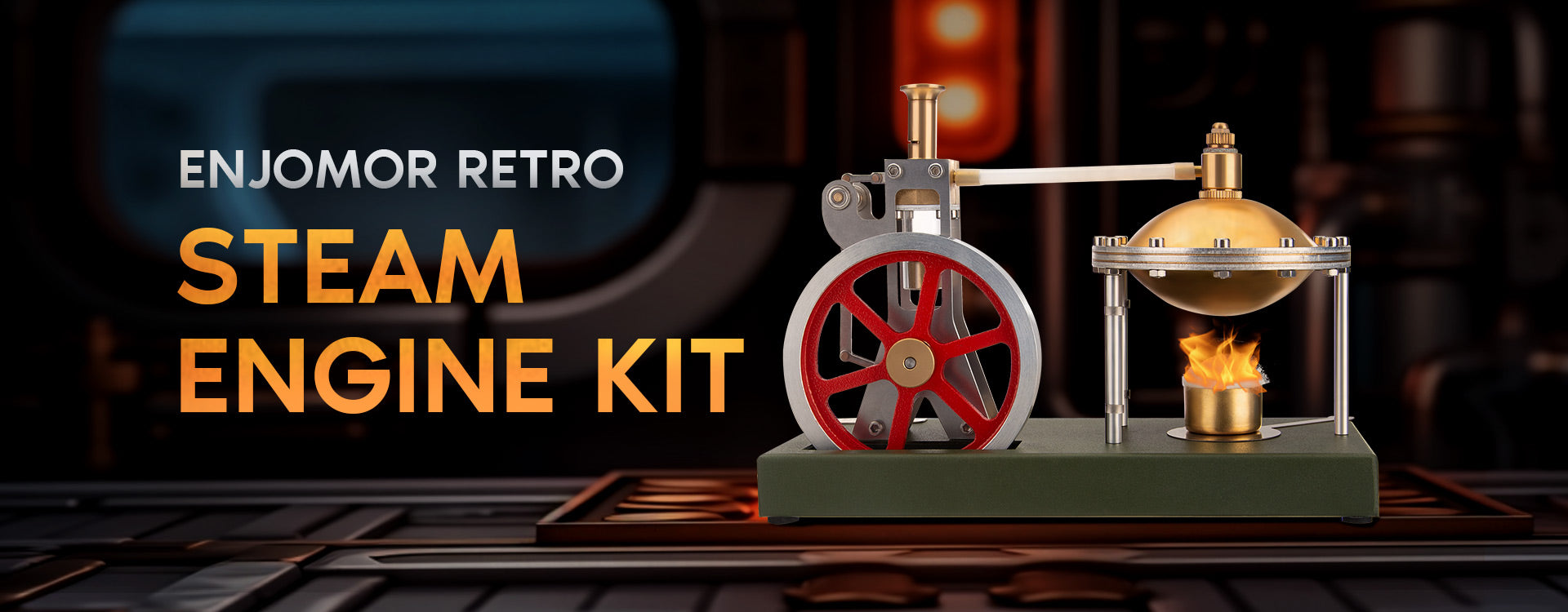 ENJOMOR Retro Steam Engine Kit