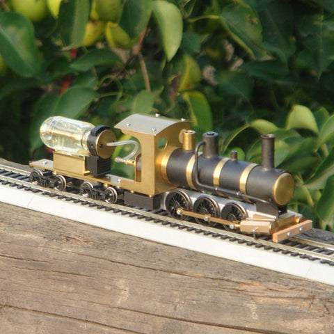 Live Steam-Dampfzugmodell, ausgestattet mit einem einfachwirkenden Doppelzylinder-Dampfmaschinenmodell