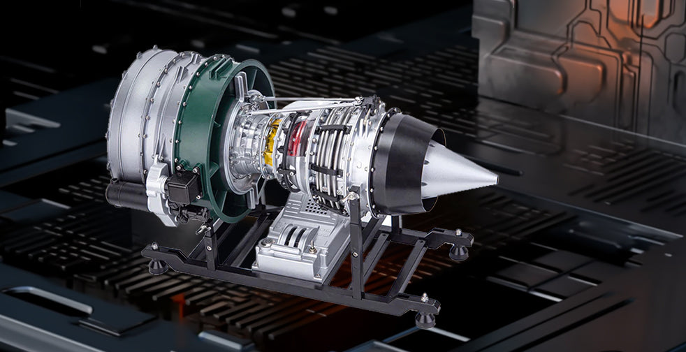 TECHING Mechanical Dual-Spool Turbofan Engine Model Kit -  1000+Pcs