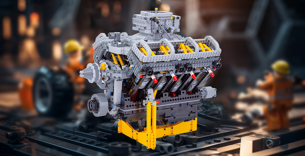 CHEVY Small Block V8 Engine General Motors MOC Building Blocks Engine Model