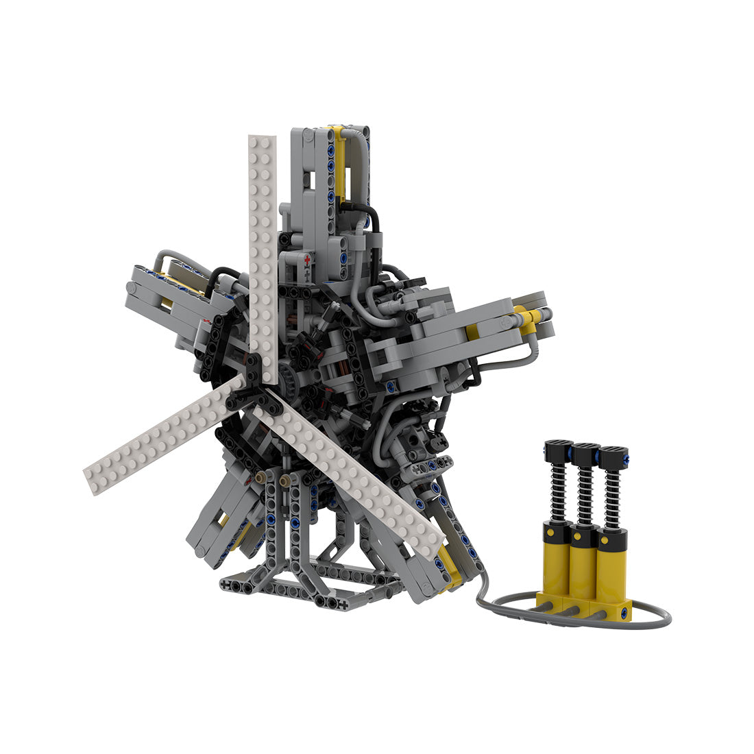 5 Cylinder Radial Engine Pneumatic Assembly Model Building Blocks Set MOC-39694-Build the Radial Engine Model Kit that Works