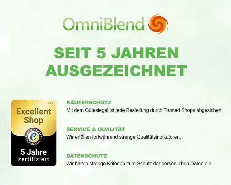 OmniBlend Trusted Shops Excellent Award - Seit 5 jahren ausgezeichnet