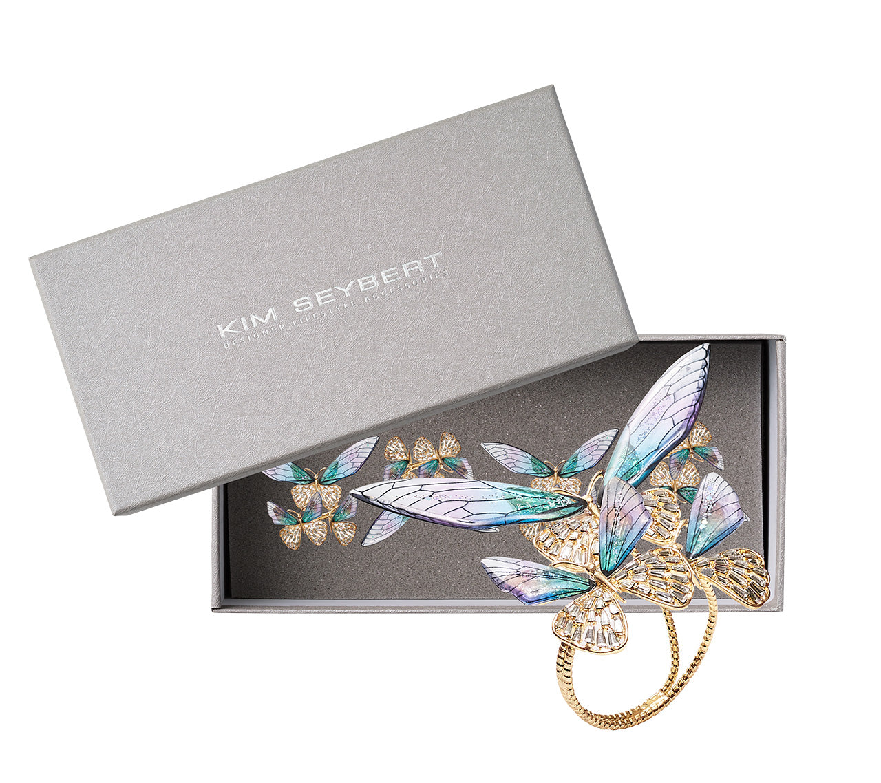 Flutter Napkin Ring in Lilac & Periwinkle, Set of 4 in a Gift Box