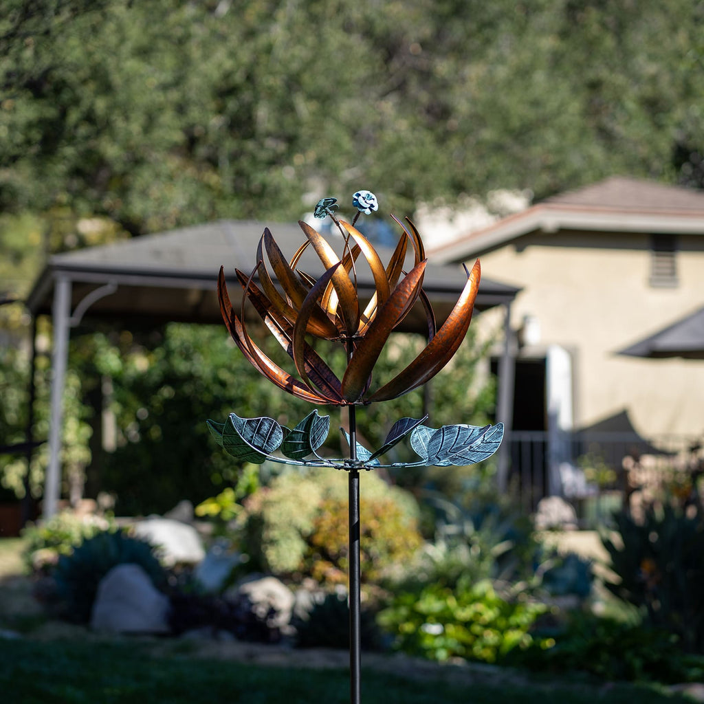 Handmade Large Yard Art Garden Metal Windmill Sculptures Wind Spinners